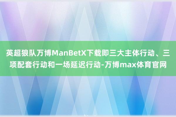 英超狼队万博ManBetX下载即三大主体行动、三项配套行动和一场延迟行动-万博max体育官网