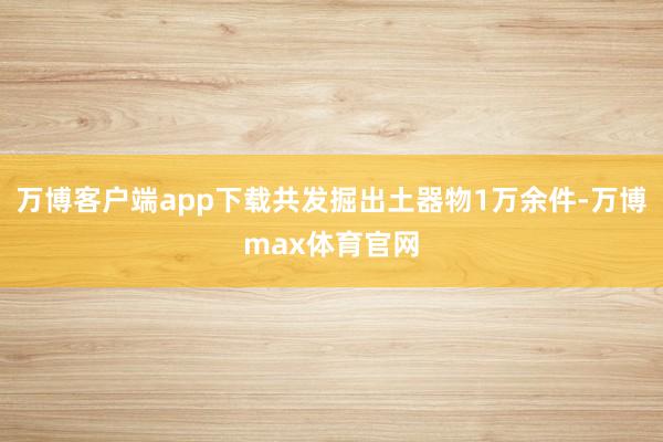 万博客户端app下载共发掘出土器物1万余件-万博max体育官网