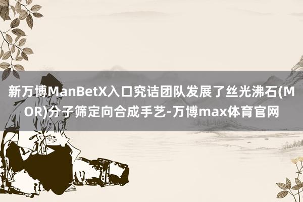 新万博ManBetX入口究诘团队发展了丝光沸石(MOR)分子筛定向合成手艺-万博max体育官网