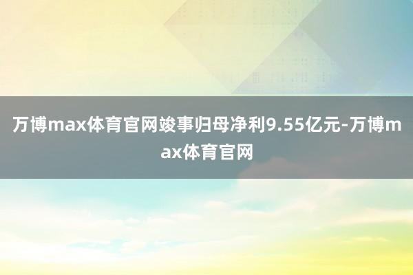 万博max体育官网竣事归母净利9.55亿元-万博max体育官网