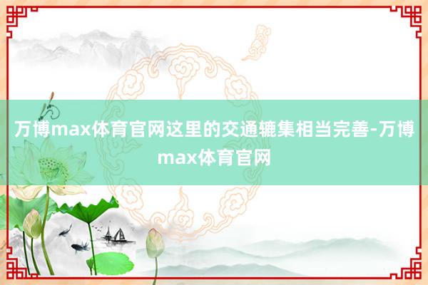 万博max体育官网这里的交通辘集相当完善-万博max体育官网