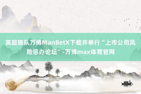 英超狼队万博ManBetX下载并举行“上市公司风险惩办论坛”-万博max体育官网