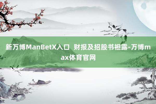 新万博ManBetX入口  财报及招股书袒露-万博max体育官网
