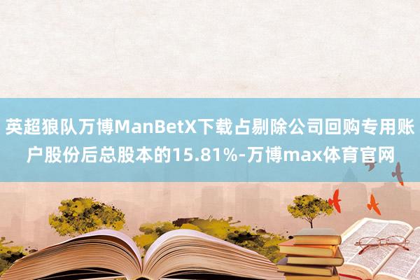 英超狼队万博ManBetX下载占剔除公司回购专用账户股份后总股本的15.81%-万博max体育官网