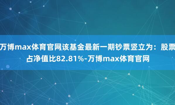 万博max体育官网该基金最新一期钞票竖立为：股票占净值比82.81%-万博max体育官网