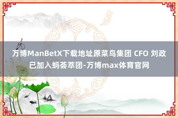 万博ManBetX下载地址原菜鸟集团 CFO 刘政已加入蚂荟萃团-万博max体育官网