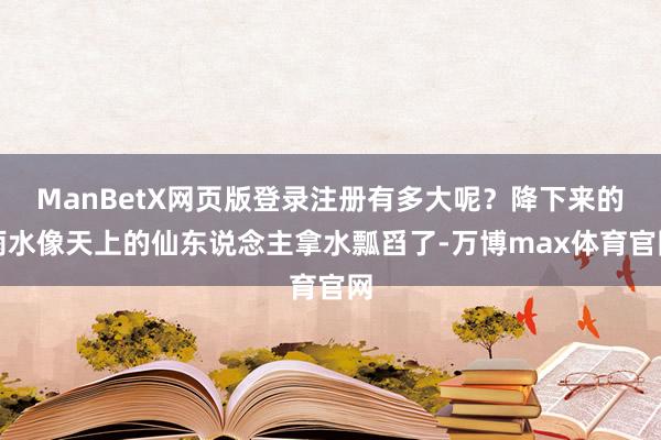 ManBetX网页版登录注册有多大呢？降下来的雨水像天上的仙东说念主拿水瓢舀了-万博max体育官网