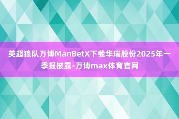 英超狼队万博ManBetX下载华瑞股份2025年一季报披露-万博max体育官网